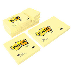 POST-IT 12 blocs repositionnables 100 feuilles 38x51mm jaune