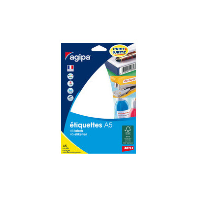 1824x Etiquettes AGIPA multi-usages- 10x22mm - A5 - BLANC